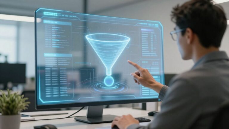 AI automating lead follow-up in a modern office.