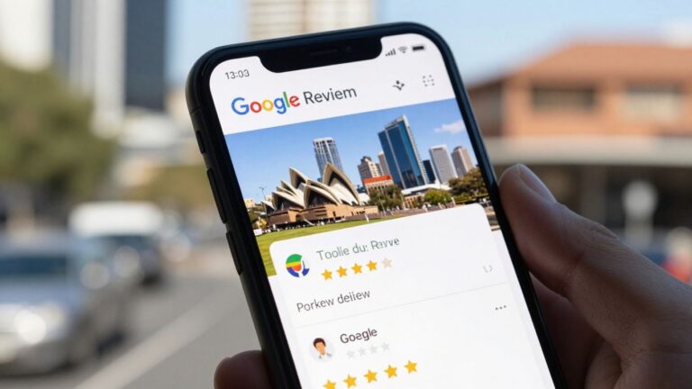 Automated Google review requests on a smartphone.