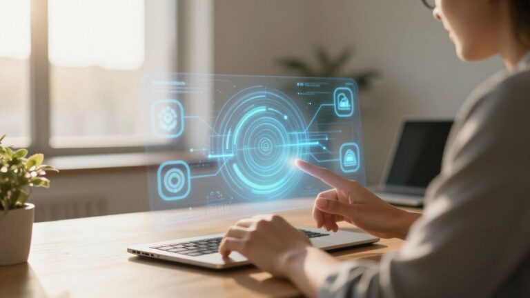 AI business assistant helping a small business owner.