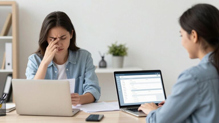Small business owner saving time with AI tools.