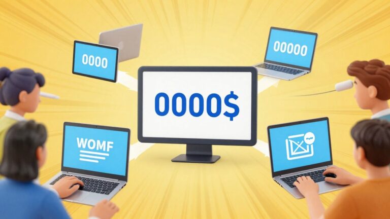 Person automating marketing across digital devices.