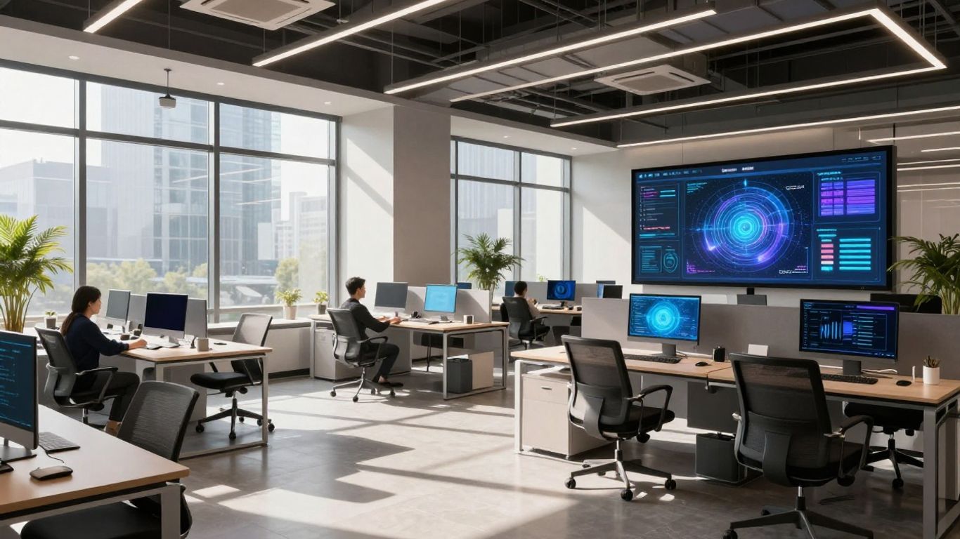 AI agency office in Brisbane with modern technology.
