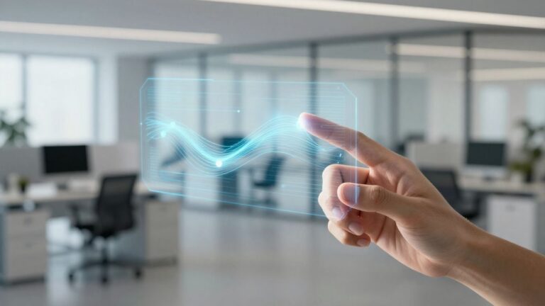 Automated sales pipeline visualization with holographic interface.