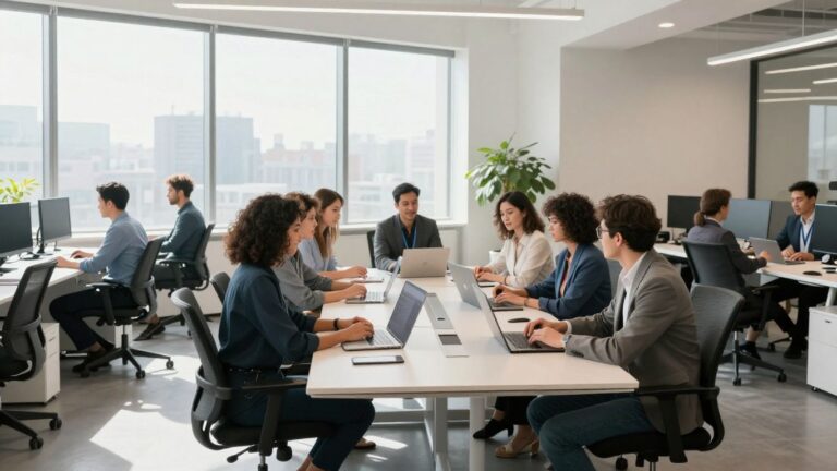 AI agency team collaborating in a modern Perth office.