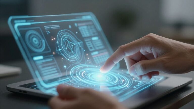 Hands interacting with a glowing AI automation interface.